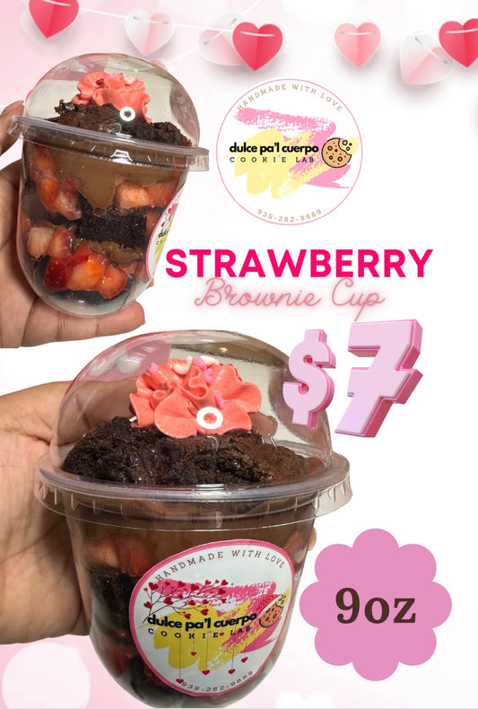 Strawberry Brownie Cup